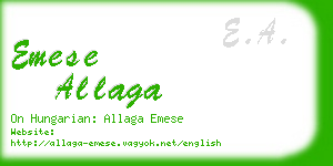 emese allaga business card